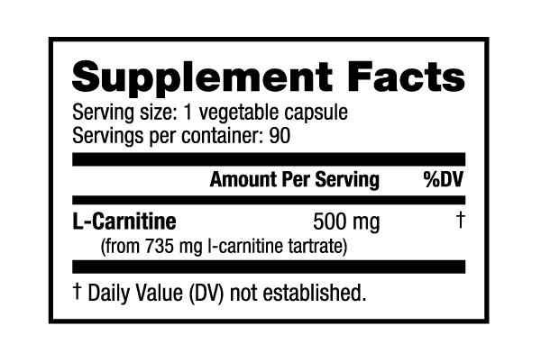 NutraBio: L-Carnitine (500mg)