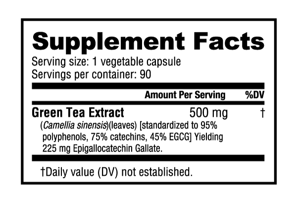 NutraBio: Green Tea Extract (500mg)