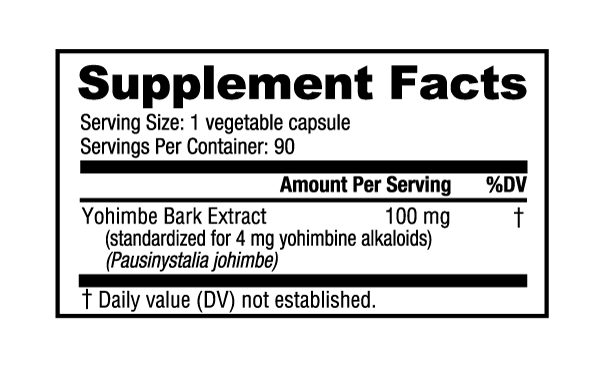 NutraBio: Yohimbe (4mg)