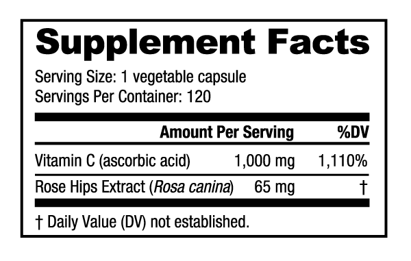 NutraBio: Vitamin C (1000mg) with Rose Hips