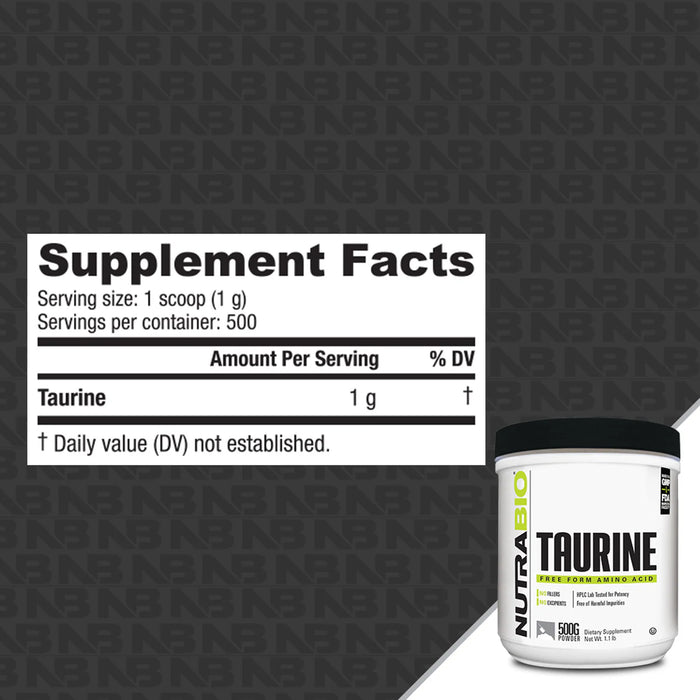 NutraBio: Taurine Powder (500g)