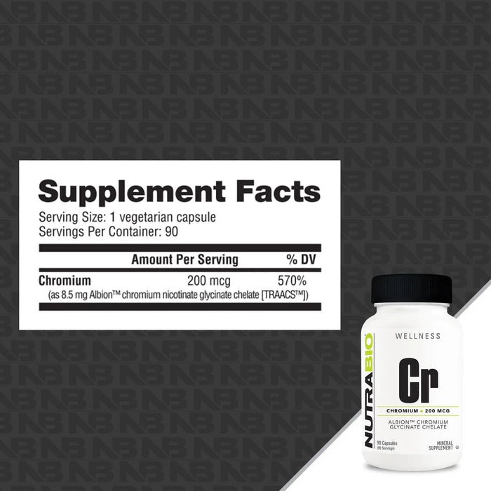 Nutrabio: Chromium Chelate GTF Caps (200mcg)