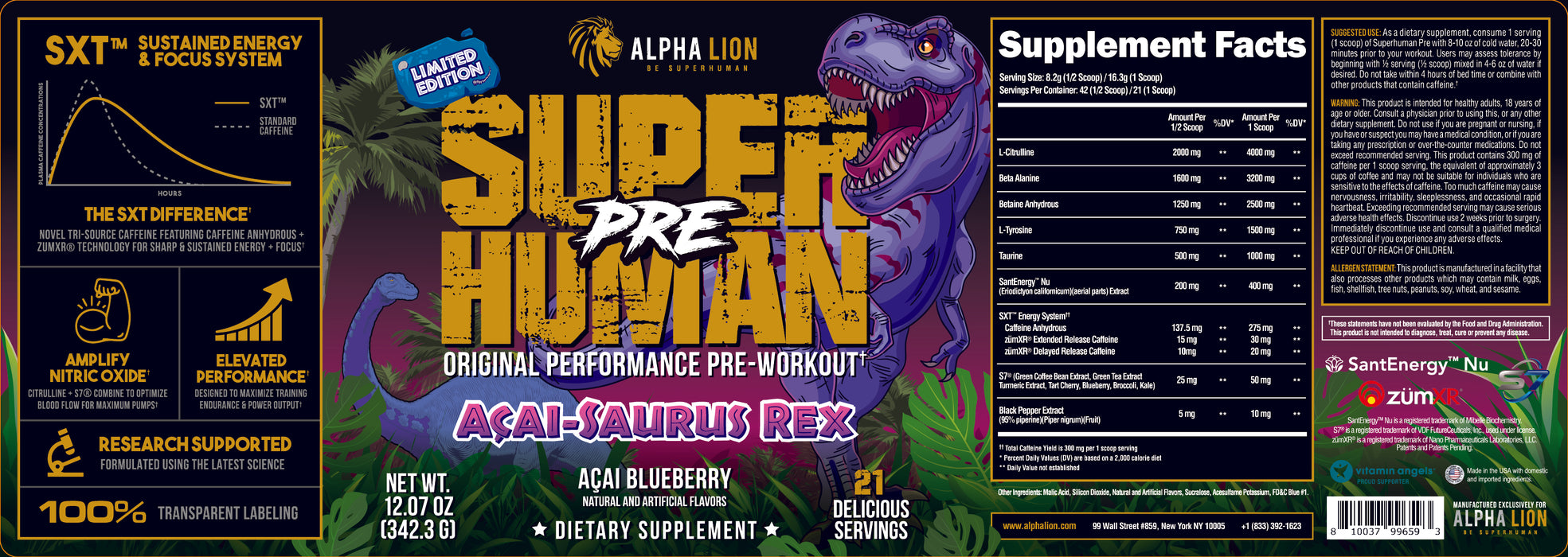 Alpha Lion: Super Human PRE- Acai-Saurus Rex- Limited Edition