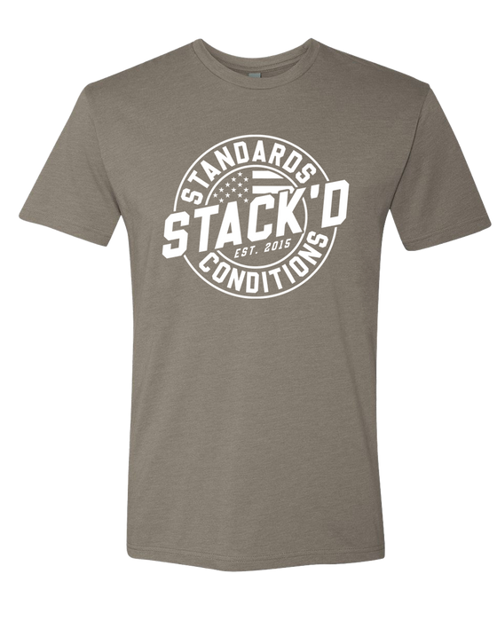 STACK'd Apparel: Standards Over Conditions Circle Logo-Warm Grey