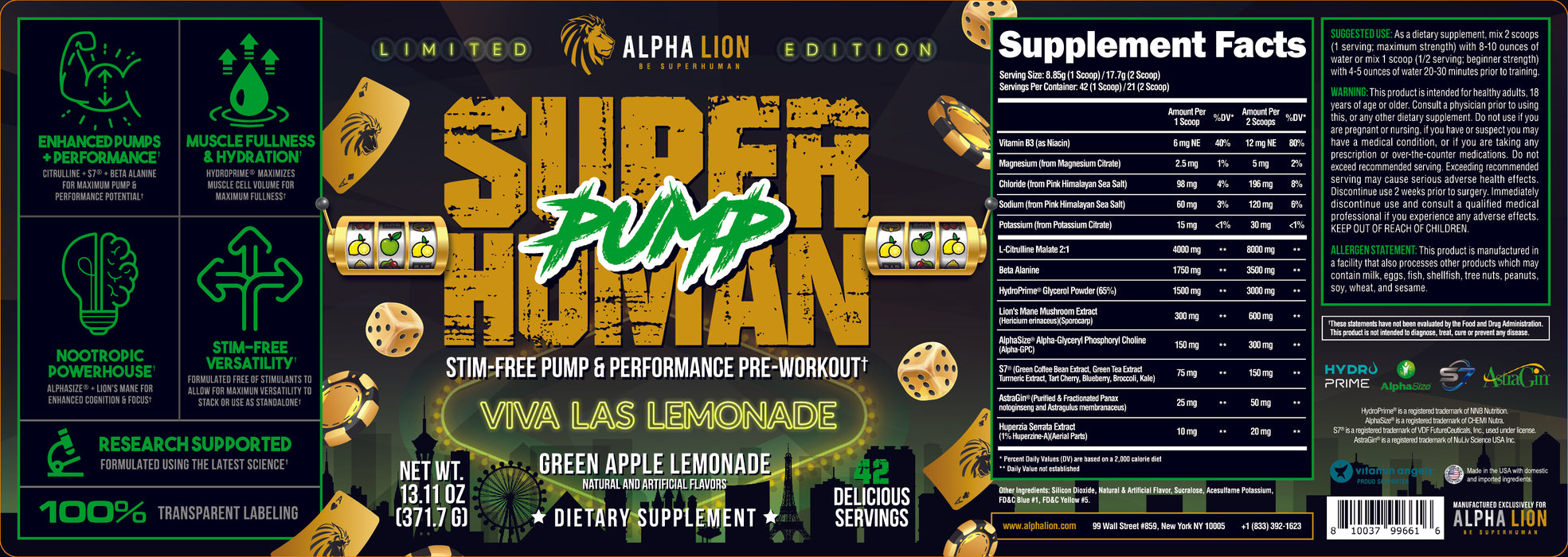 Alpha Lion: Super Human PUMP - Vivas Las Lemonade - Limited Edition