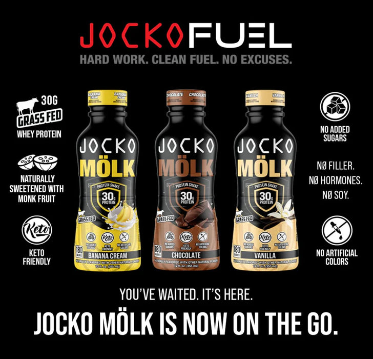 JOCKO FUEL: JOCKO MOLK Protein Shake RTD (Case of 12)