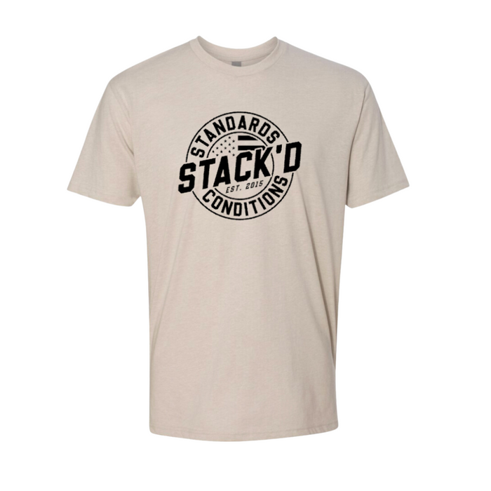 STACK'd Apparel: Standards Over Conditions Circle Logo- TAN