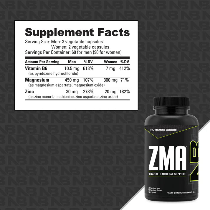 NutraBio: ZMA - capsules