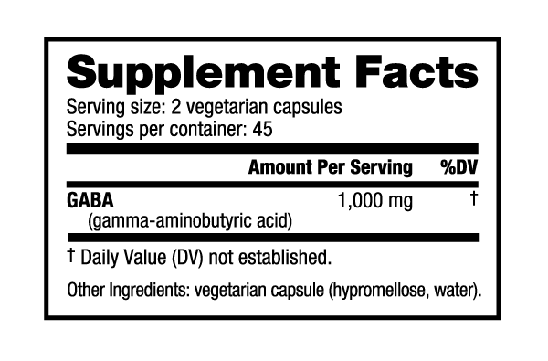 NutraBio: GABA (500mg) - 90 capsules