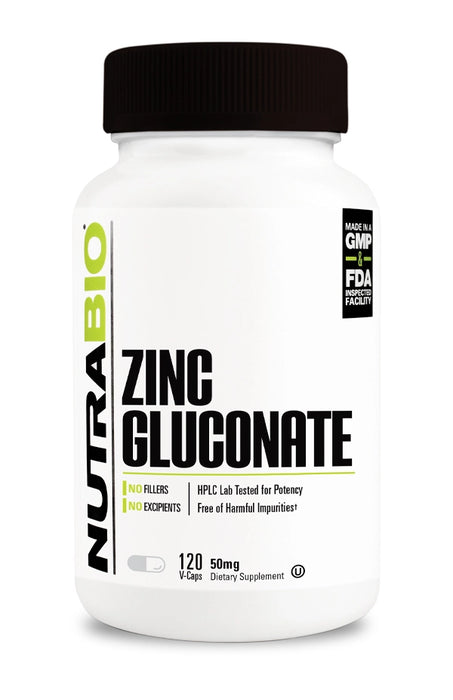 NutraBio: Zinc Gluconate (50mg)