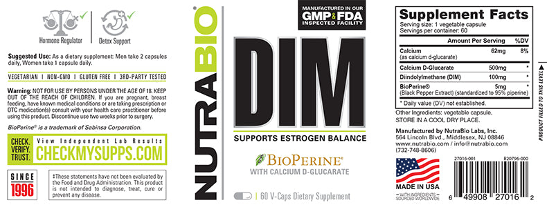NutraBio: DIM with Calcium D-Glucarate