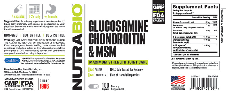 NutraBio: Glucosamine Chondroitin OptiMSM