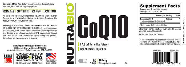 NutraBio: CoQ10 (100mg)